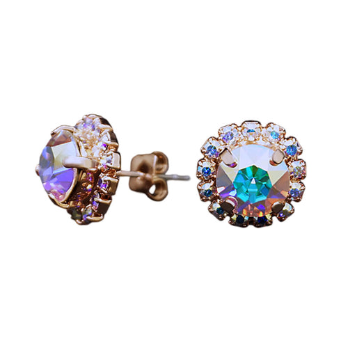 Auskarai "Puošnumas III (Aurore Boreale)" su Swarovski™ kristalais